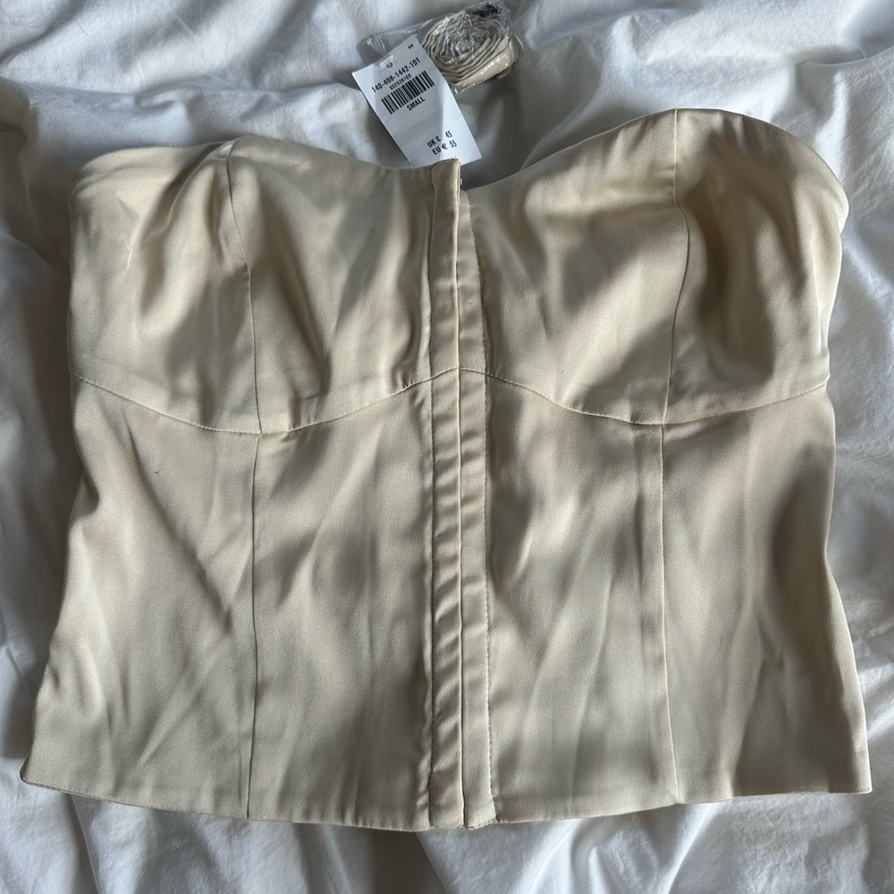 Abercrombie champagne satin corset sz small
